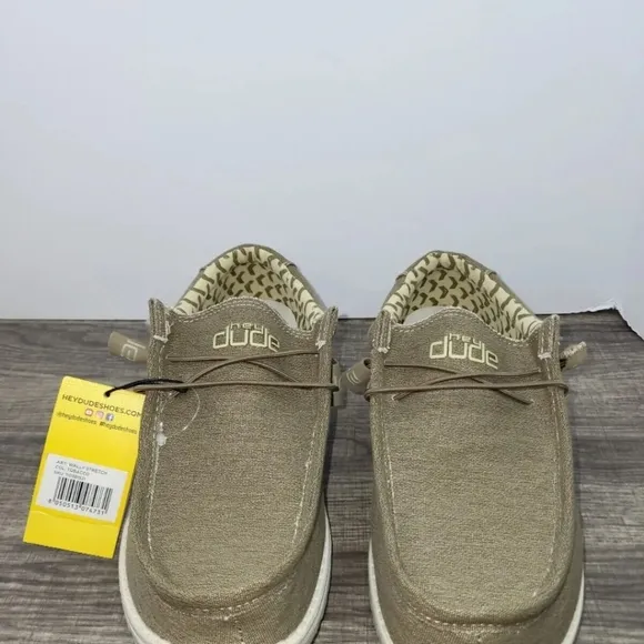 Hey Dude Wally Stretch Tobacco Mens Shoes L Slip On Casual NEW