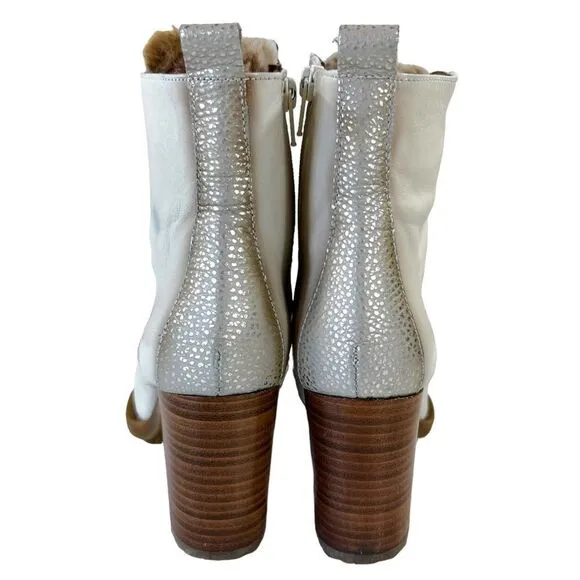 Hispanitas Janeth Cream CapToe Victorian Ankle Boots