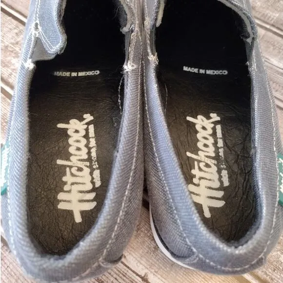 Hitchcock NEW Yoshi Canvas Slip-On Loafer Boat Shoes in Denim Men's 7.5 8E Wide