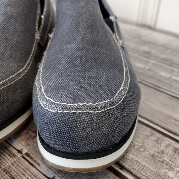 Hitchcock NEW Yoshi Canvas Slip-On Loafer Boat Shoes in Denim Men's 7.5 8E Wide