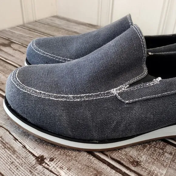 Hitchcock NEW Yoshi Canvas Slip-On Loafer Boat Shoes in Denim Men's 7.5 8E Wide