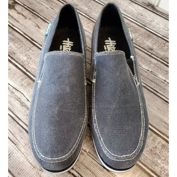 Hitchcock NEW Yoshi Canvas Slip-On Loafer Boat Shoes in Denim Men's 7.5 8E Wide