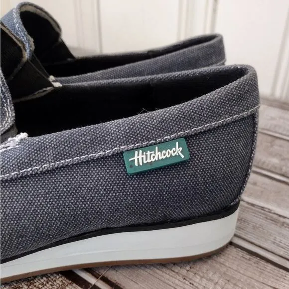 Hitchcock NEW Yoshi Canvas Slip-On Loafer Boat Shoes in Denim Men's 7.5 8E Wide