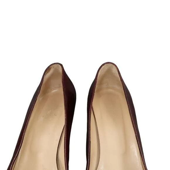 Hobbs Shoes Women 40 Pumps Classic Chunky Heel Fashion Leather Brown Formal Chic