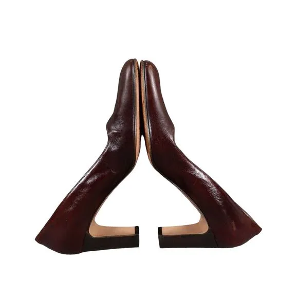 Hobbs Shoes Women 40 Pumps Classic Chunky Heel Fashion Leather Brown Formal Chic