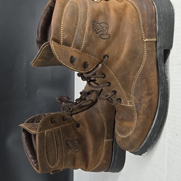 Hogan Brown Leather Boots Made In Italy 8.5