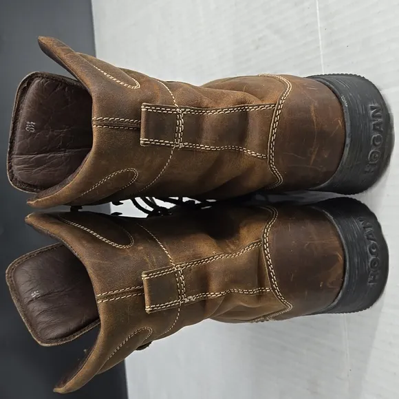 Hogan Brown Leather Boots Made In Italy 8.5