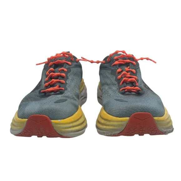 Hoka Men's Gray and Yellow Running Shoes MEN'S EVERYDAY RUNNINGBondi 8 Sz 9.2E