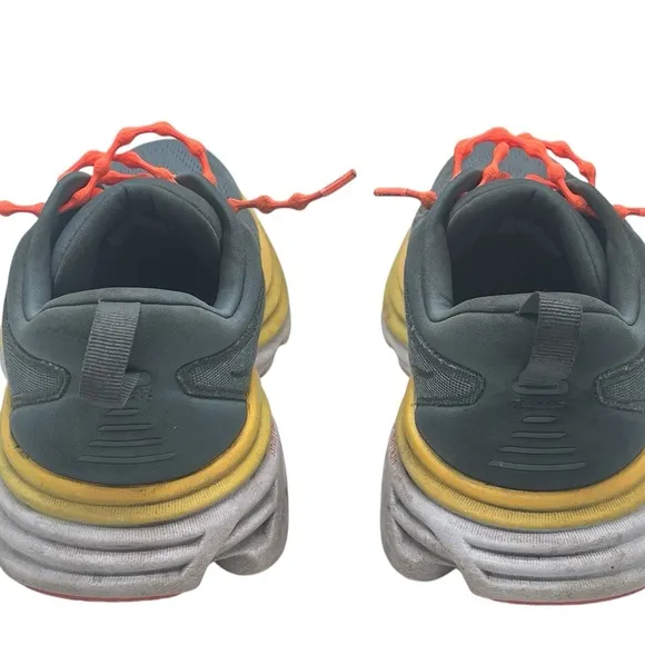 Hoka Men's Gray and Yellow Running Shoes MEN'S EVERYDAY RUNNINGBondi 8 Sz 9.2E
