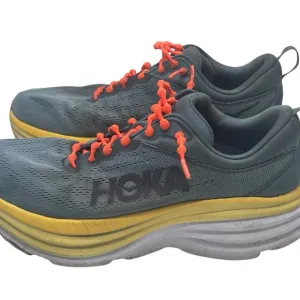 Hoka Men's Gray and Yellow Running Shoes MEN'S EVERYDAY RUNNINGBondi 8 Sz 9.2E
