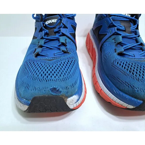Hoka One Gaviota 2 Men's Size 11 Blue Orange White Running Shoes Sneakers