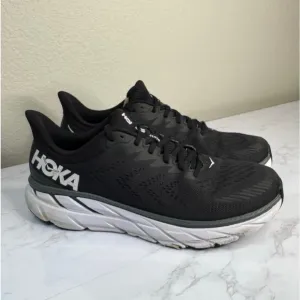 Hoka One One Black Clifton 7 Running Shoes Athletic Shoes Men's 12 Black