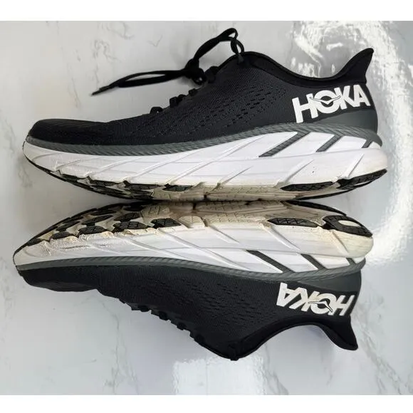 Hoka One One Black Clifton 7 Running Shoes Athletic Shoes Men's 12 Black