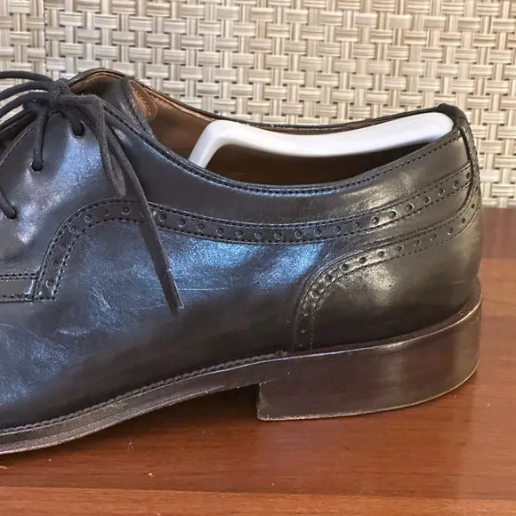 🌟HP🌟Johnston &amp; Murphy Black Leather Boydstun Medallion Plain Derby 11.5