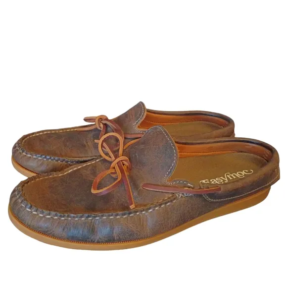 Huckberry EasyMoc Slip On Boat Shoes Honey Vibram Cow Leather Size 11 Maine USA
