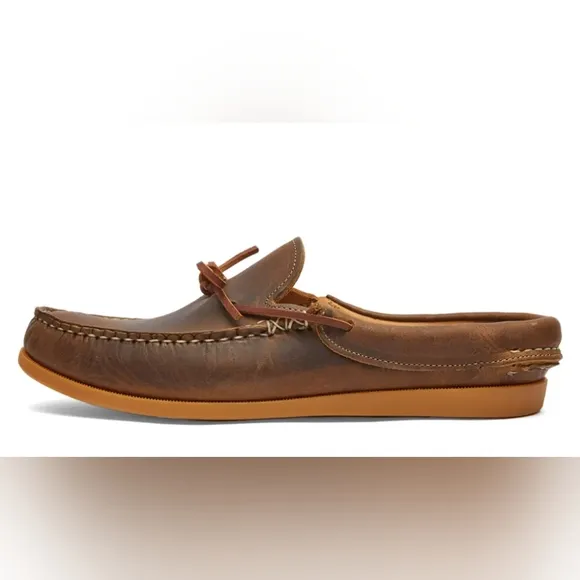 Huckberry EasyMoc Slip On Boat Shoes Honey Vibram Cow Leather Size 11 Maine USA