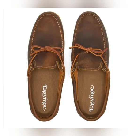 Huckberry EasyMoc Slip On Boat Shoes Honey Vibram Cow Leather Size 11 Maine USA