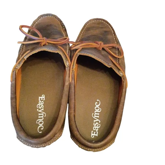 Huckberry EasyMoc Slip On Boat Shoes Honey Vibram Cow Leather Size 11 Maine USA