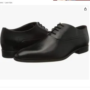 HUGO Boss Men's Appeal_oxfr_bu Oxford Flat Black Leather Dress Shoes  12