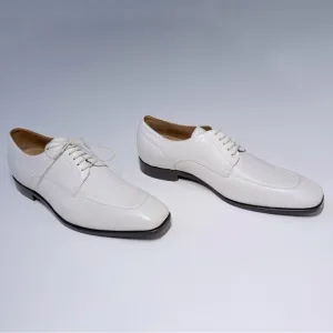 Hugo Boss ‘Ringhio’ apron toe derby dress shoe, white, size 8.5