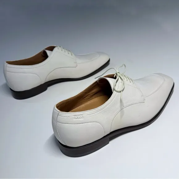 Hugo Boss ‘Ringhio’ apron toe derby dress shoe, white, size 8.5