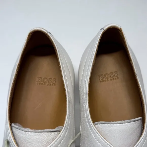 Hugo Boss ‘Ringhio’ apron toe derby dress shoe, white, size 8.5