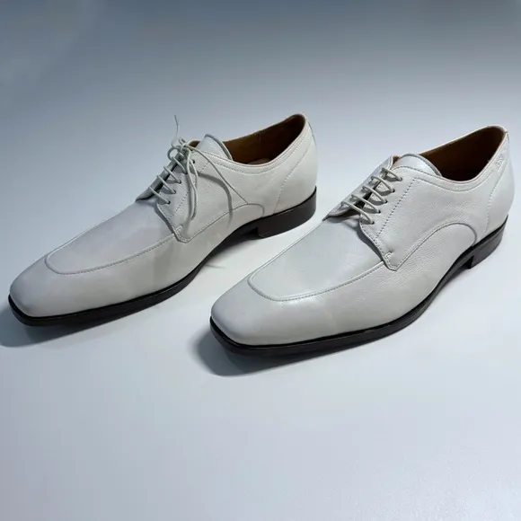Hugo Boss ‘Ringhio’ apron toe derby dress shoe, white, size 8.5