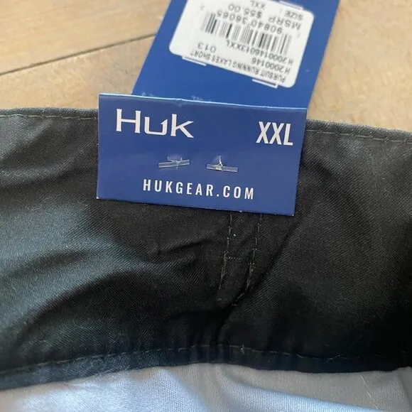 HUK Performance Pursuit Running Lakes Gray Camo Fishing 6&quot; Shorts Men's Size XXL