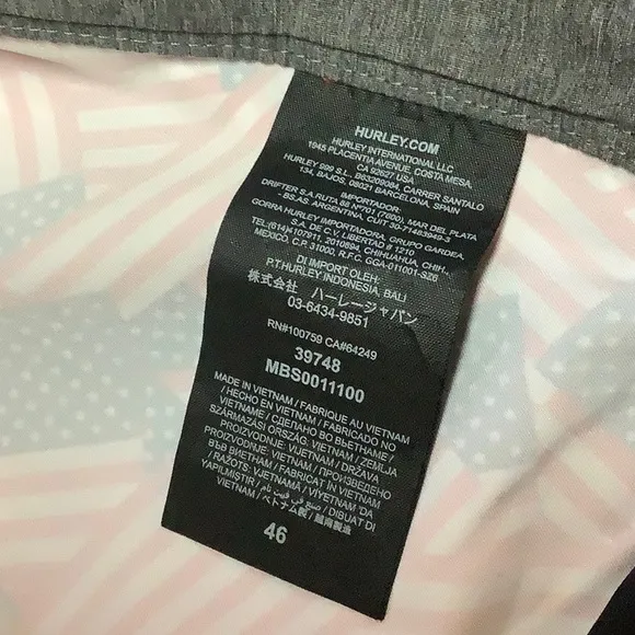 Hurley phantom American flag print board shorts
