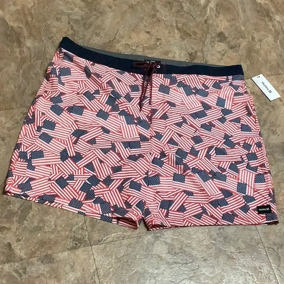 Hurley phantom American flag print board shorts