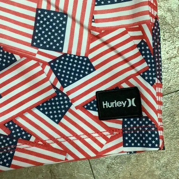 Hurley phantom American flag print board shorts