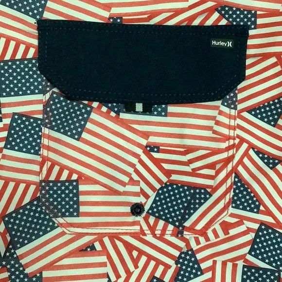 Hurley phantom American flag print board shorts