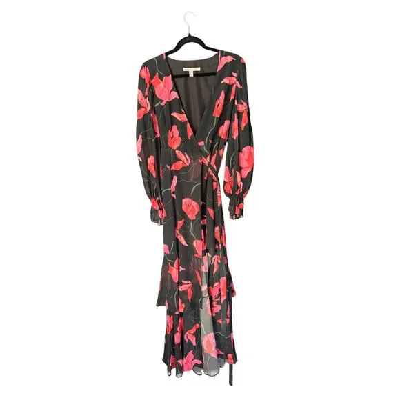 HUTCH Valentina Maxi Dress-Black/Red Size S