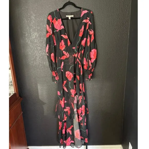 HUTCH Valentina Maxi Dress-Black/Red Size S