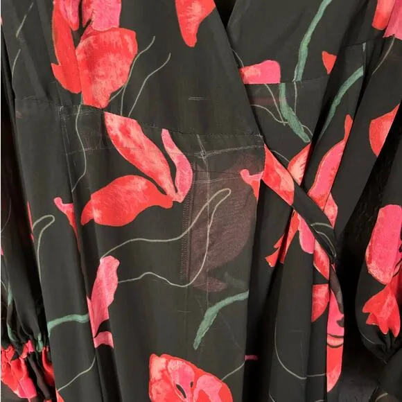 HUTCH Valentina Maxi Dress-Black/Red Size S
