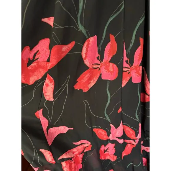 HUTCH Valentina Maxi Dress-Black/Red Size S