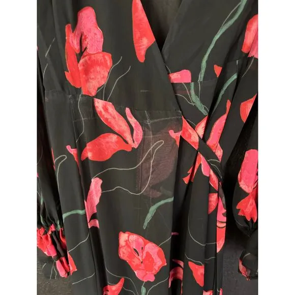 HUTCH Valentina Maxi Dress-Black/Red Size S