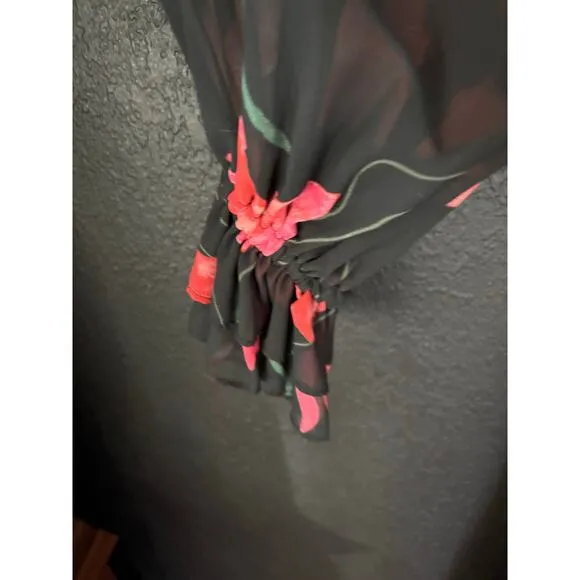 HUTCH Valentina Maxi Dress-Black/Red Size S