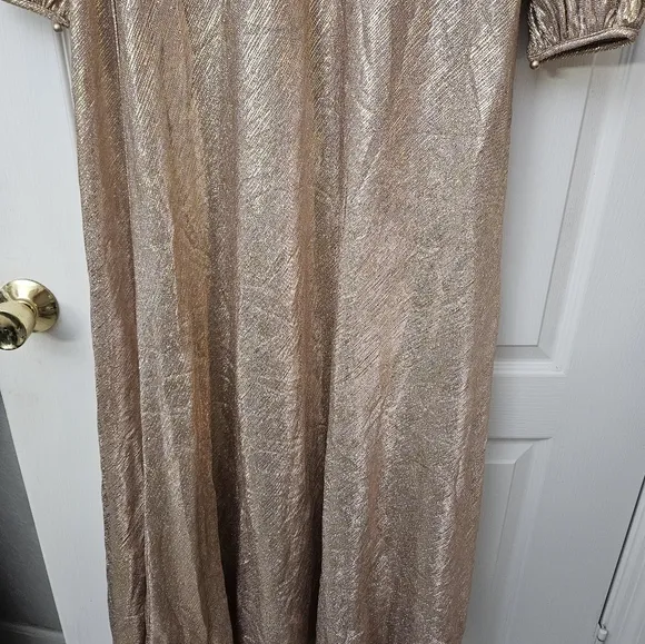 Ieena for Mac Duggal 26650 Pleated Bodice Bishop Sleeves SZ 10 NEW