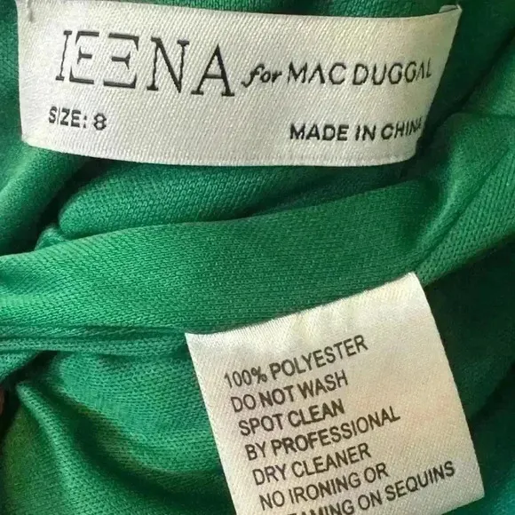 Ieena for Mac Duggal Emerald  Green Gown Size 8 NWT