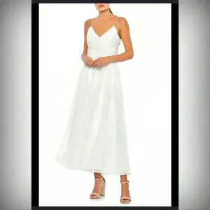 Ieena for Mac Duggal Faux Wrap Midi Cocktail Dress NWT Size S Style 70099