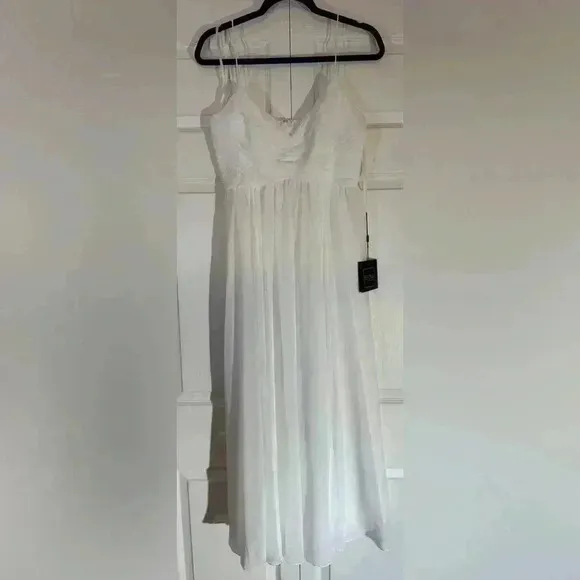 Ieena for Mac Duggal Faux Wrap Midi Cocktail Dress NWT Size S Style 70099