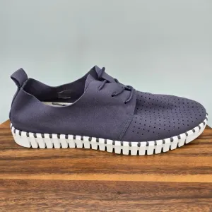 Ilse Jacobsen Shoes Men's 11 44 Blue Lace Up Perforated Comfort Casual Flats