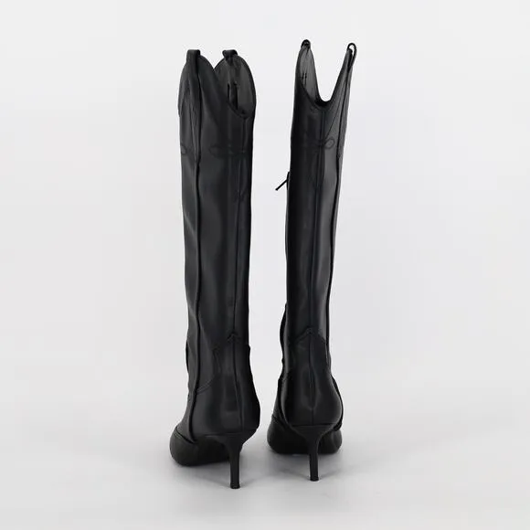 I.N.C. Int Concepts Women Black Vegan Leather Hayleigh Western Boots Size 5.5