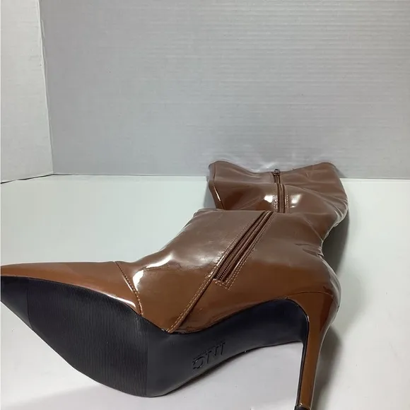 I.N.C. ~ “Rajel” Cognac Patent Leather Boots ~ 8.5M