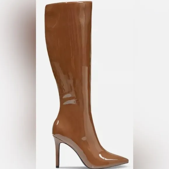 I.N.C. ~ “Rajel” Cognac Patent Leather Boots ~ 8.5M