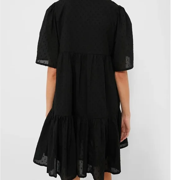 INDIA COLLECTION BY EMERSON FRYBlack Swiss Dot Isla Dress M/L