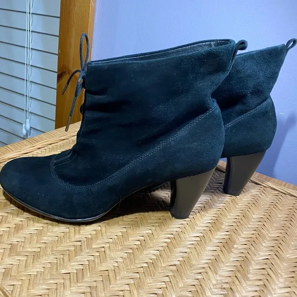 Indigo Black Suede Ankle Boots