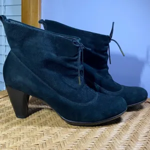 Indigo Black Suede Ankle Boots