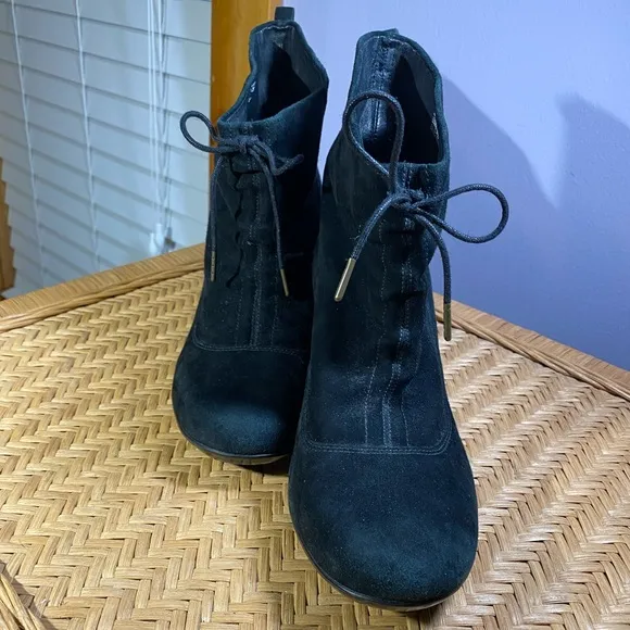 Indigo Black Suede Ankle Boots
